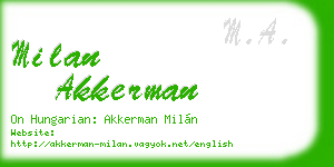 milan akkerman business card